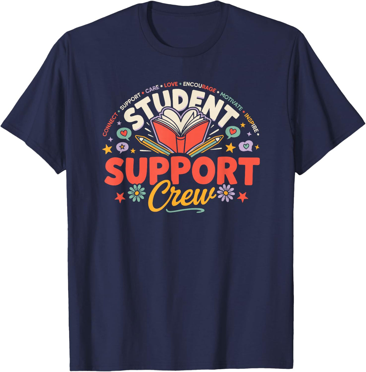 Join Our Student Support Crew and School Counselor Squad T-Shirt - Navy Blue