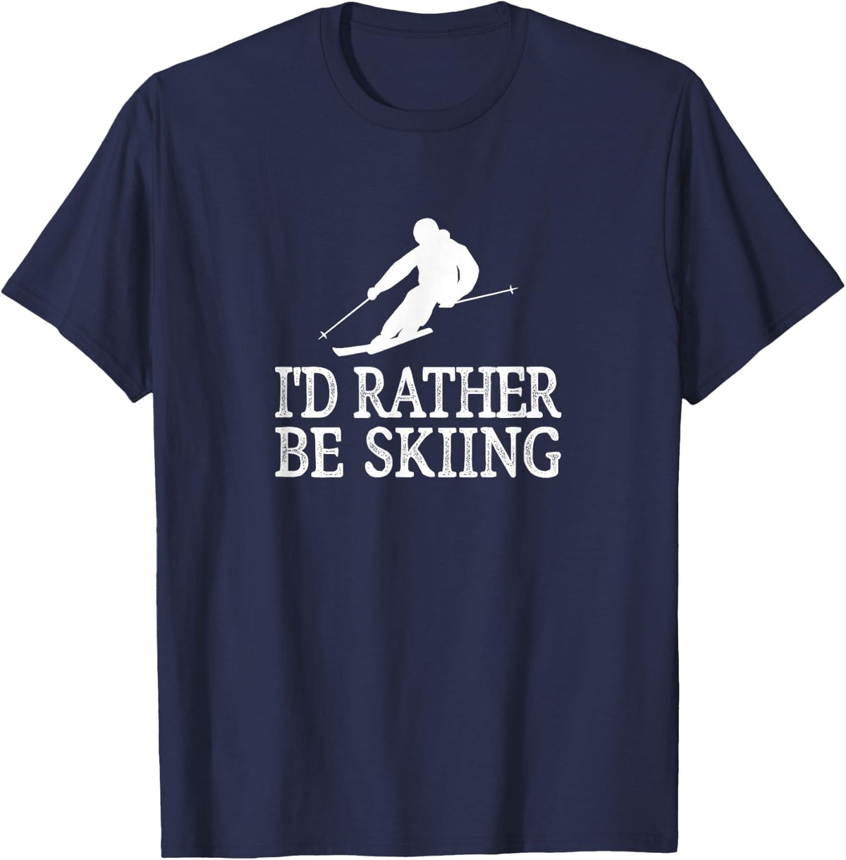 I'd Rather Be Skiing - Vintage Style - T-Shirt - Navy Blue