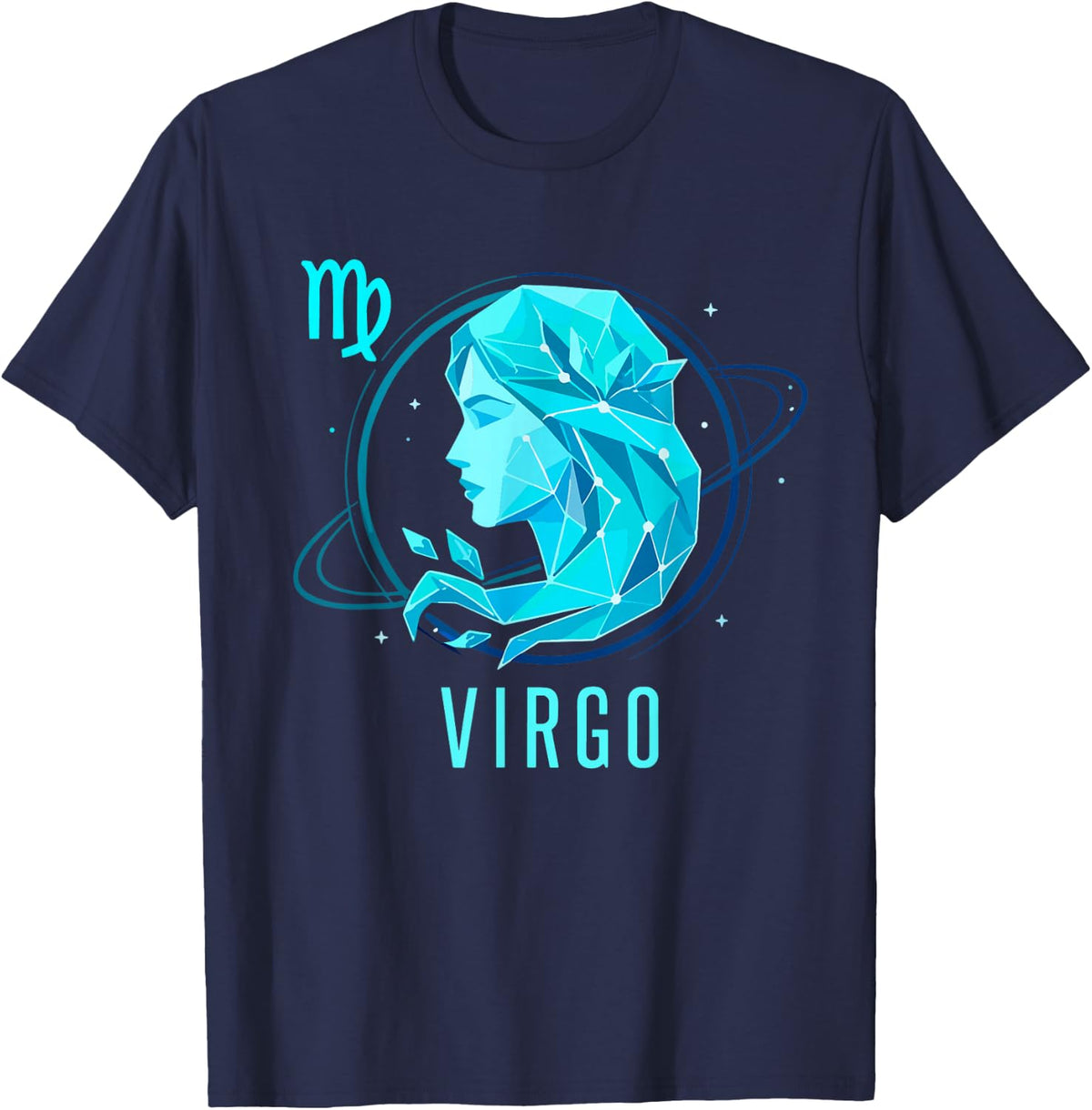 Virgo Zodiac Sign Astrology Horoscope Astrological Symbol T-Shirt - Navy Blue