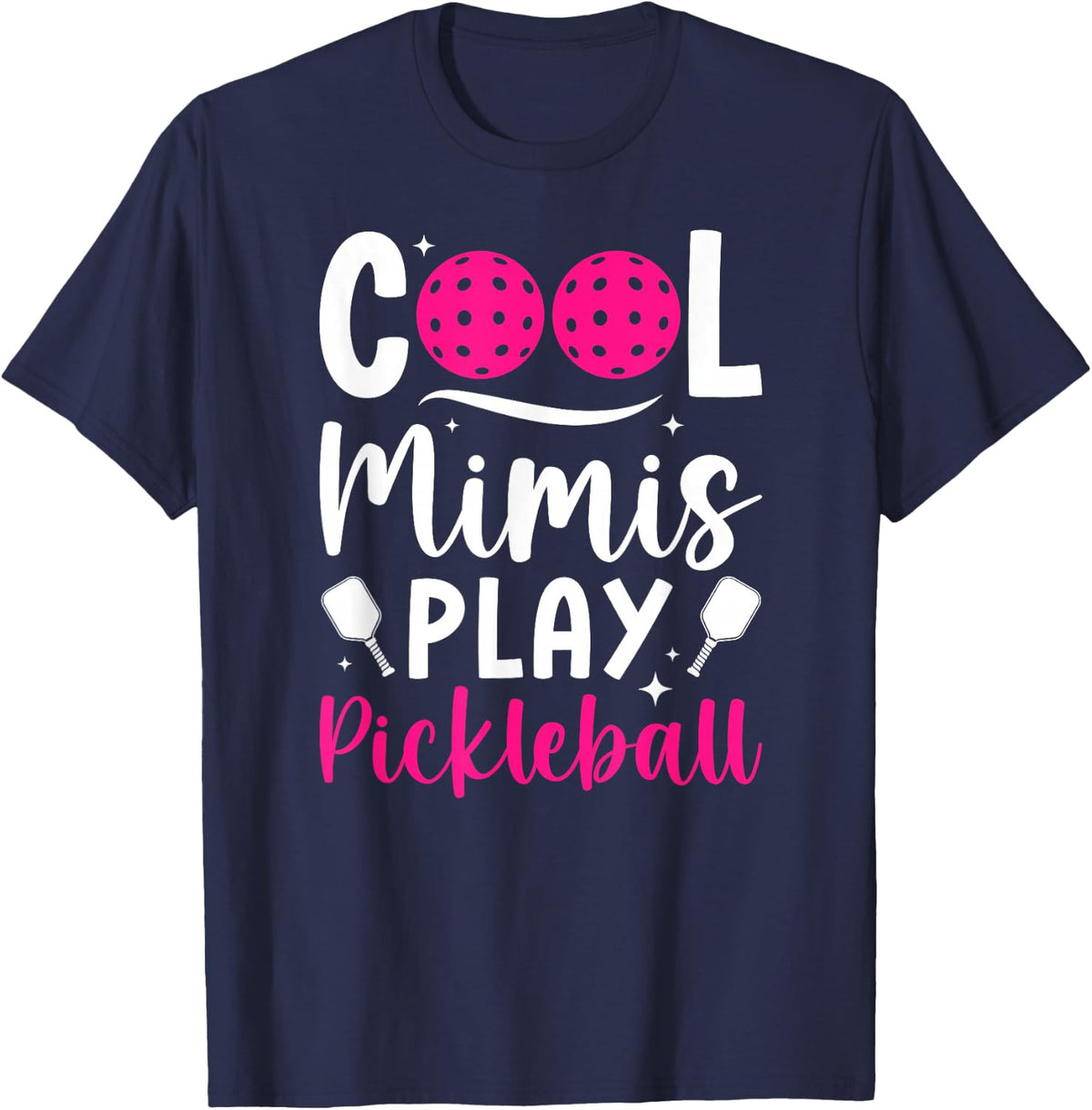 Funny Pickleball T Shirts for Women Cool Mimis Play Pickleball Mimi Player Tees - Navy Blue