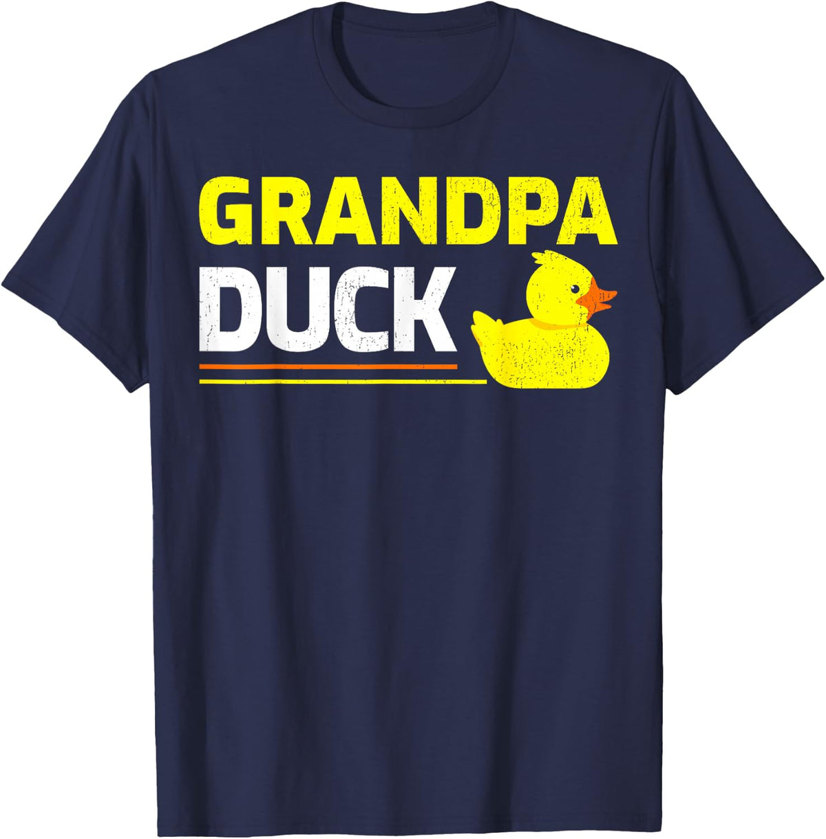 Funny Rubber Duckling Duck Lover Grandpa Duck Father's Day T-Shirt - Navy Blue