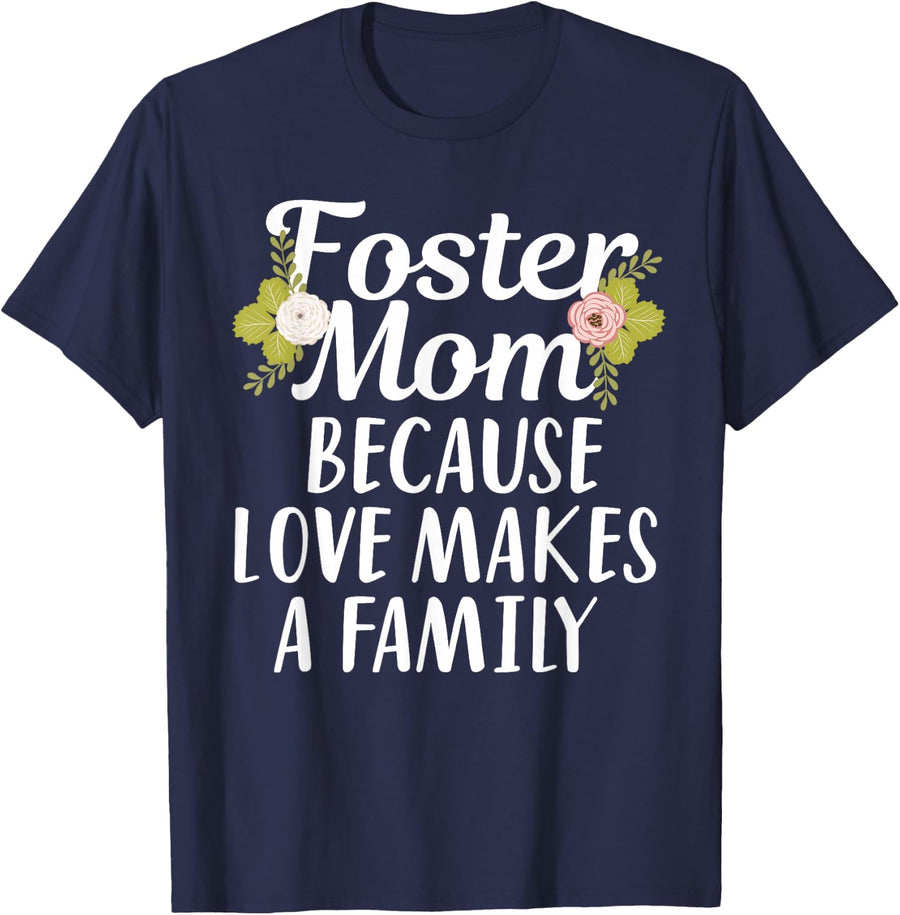 Foster Mom Art for Women Girls Mom Foster Parent Foster Mom T-Shirt - Navy Blue