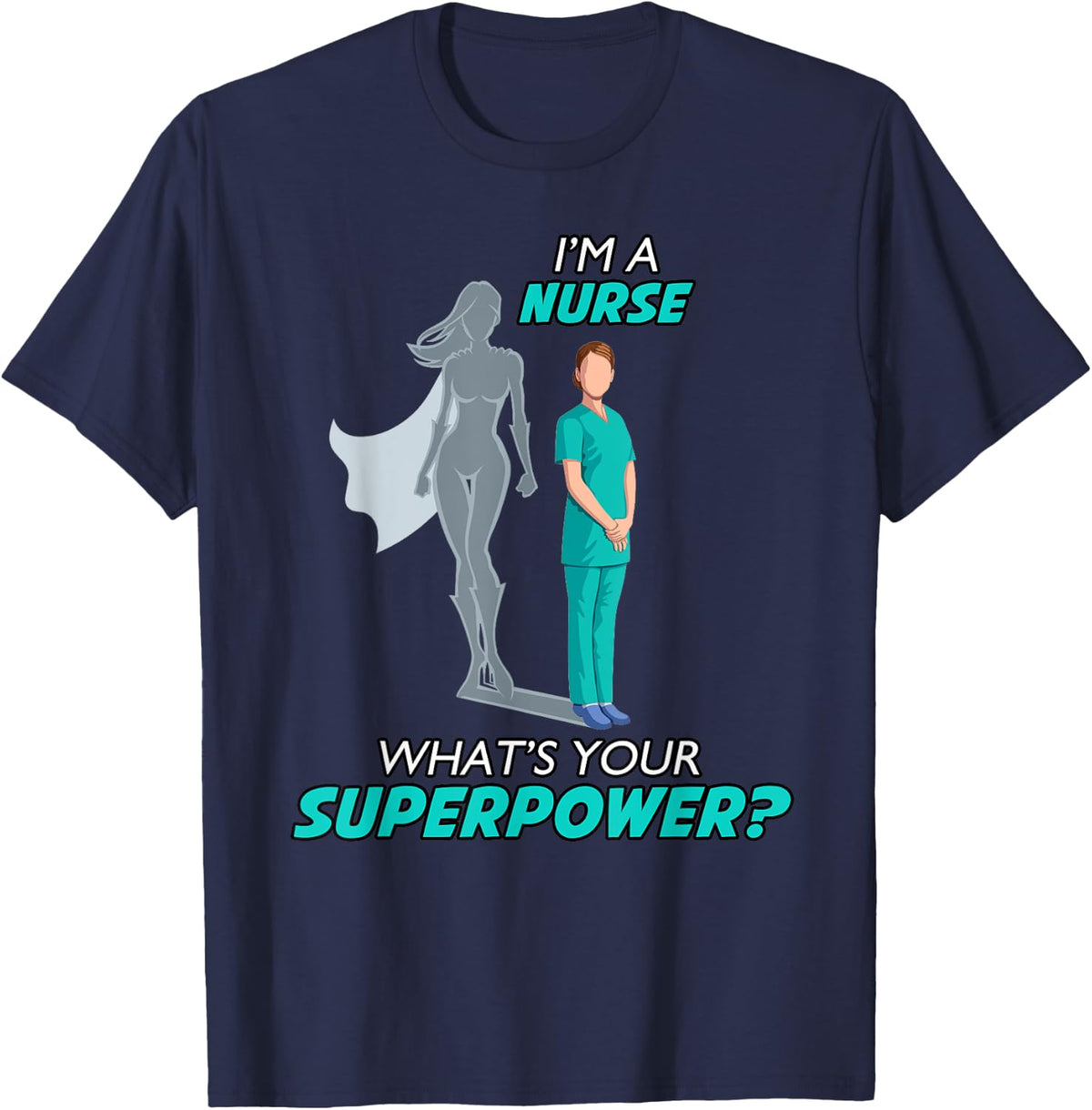 Special Things For Special Nurses Women's Nurse Superhero Funny T-Shirt - Navy Blue