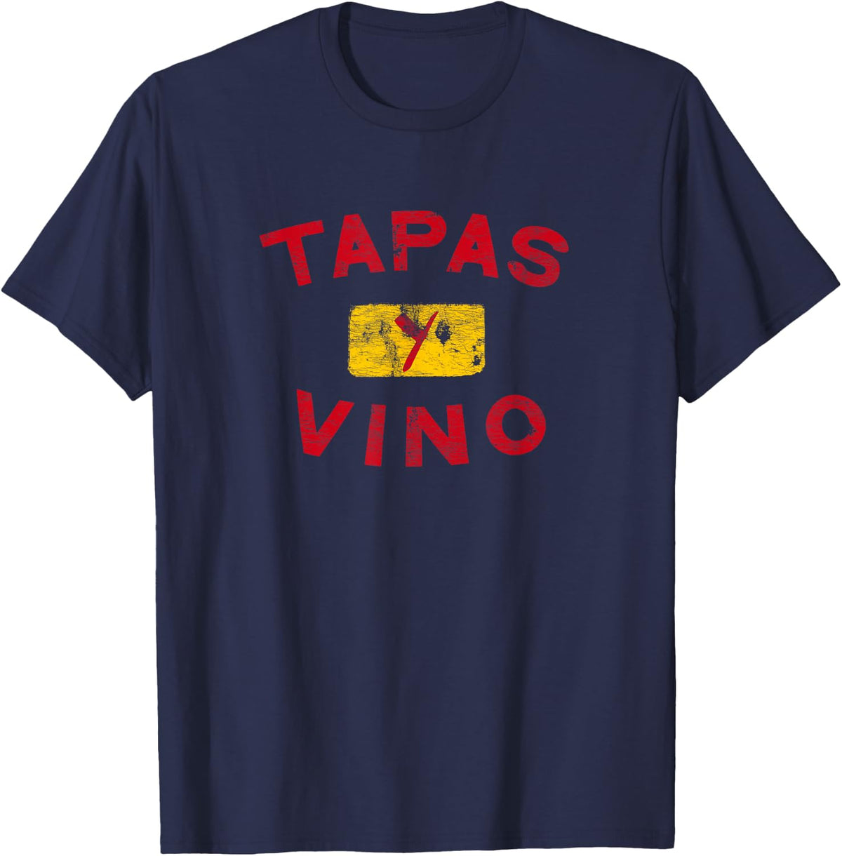 Tapas y Vino (Vintage) T-Shirt - Navy Blue