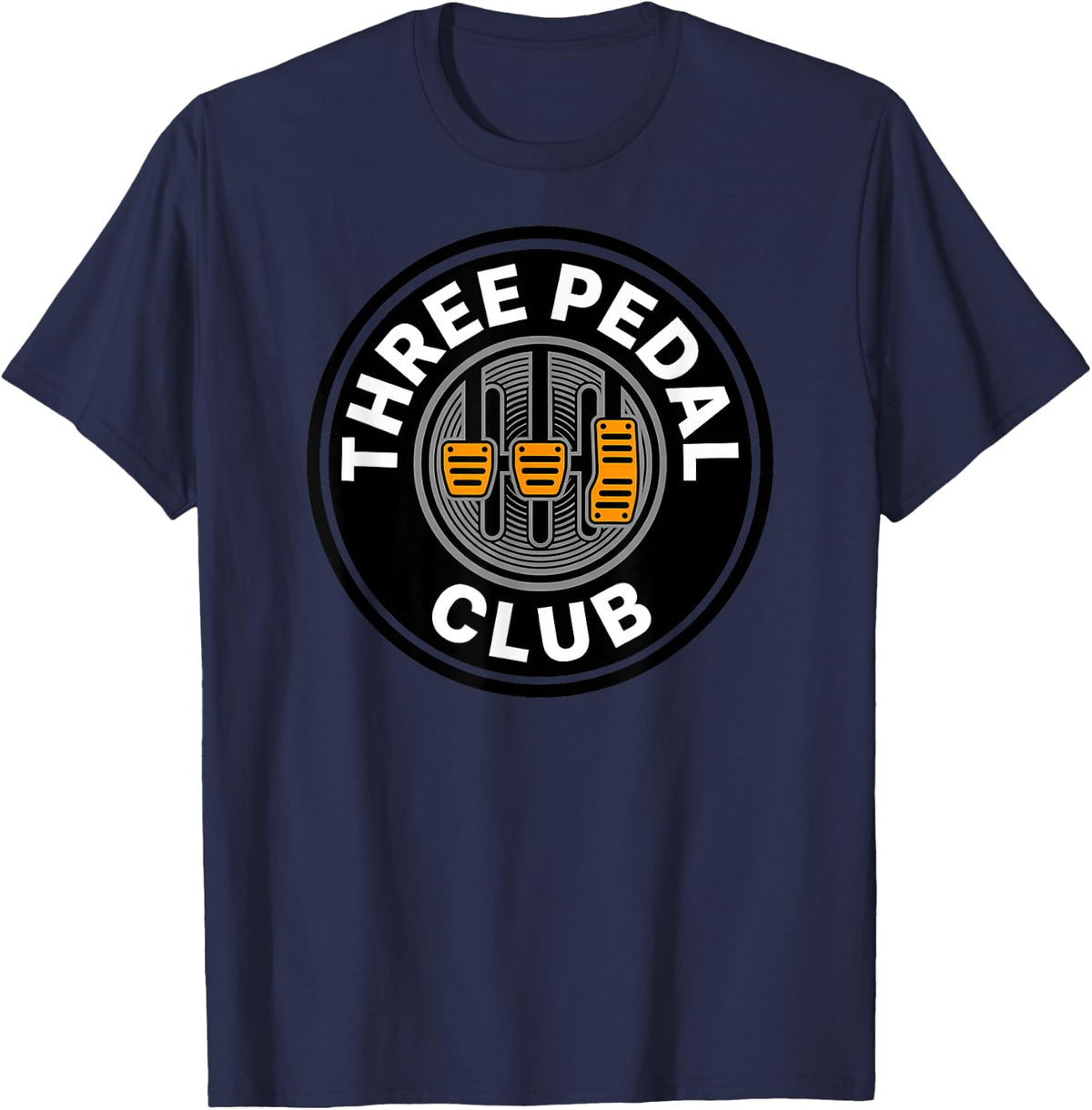 Manual Transmission Three Pedal Club Car Enthusiast T-Shirt - Navy Blue