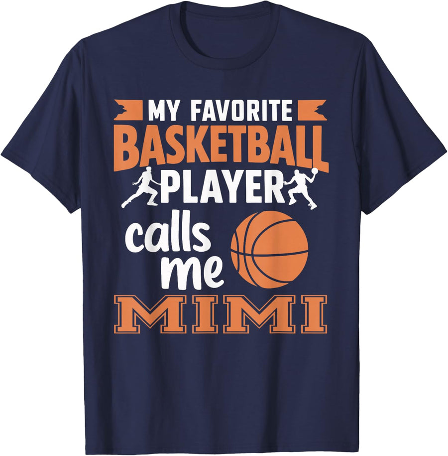 My Favorite Basketball Player Calls Me Mimi T-Shirt - Navy Blue