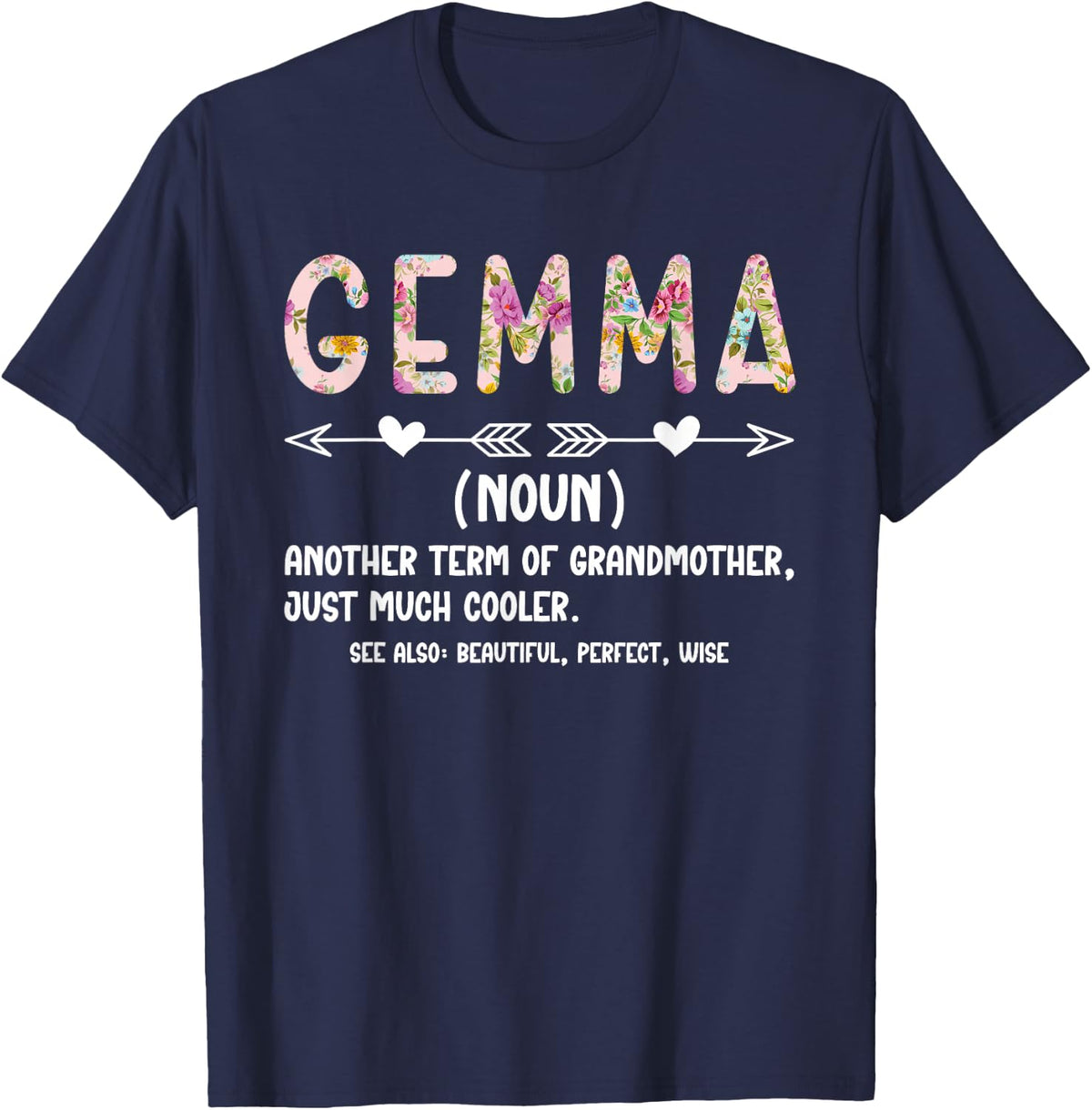 Gemma Definition Gemma Grandma Gemma Grandmother T-Shirt - Navy Blue
