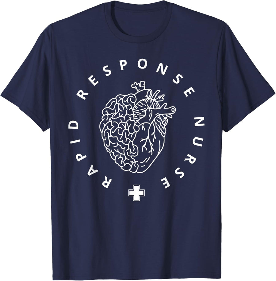 T-Shirt Medical Nursing Tees and T Shirts for Registered Nurses - Navy Blue