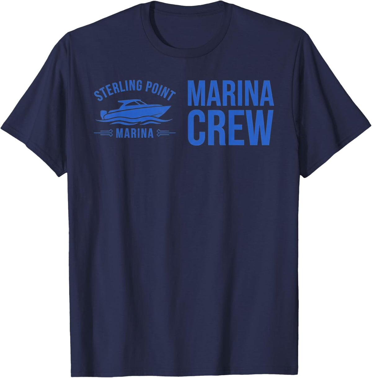 Sterling Point Marina Crew Boating Nautical Sailor T-Shirt - Navy Blue