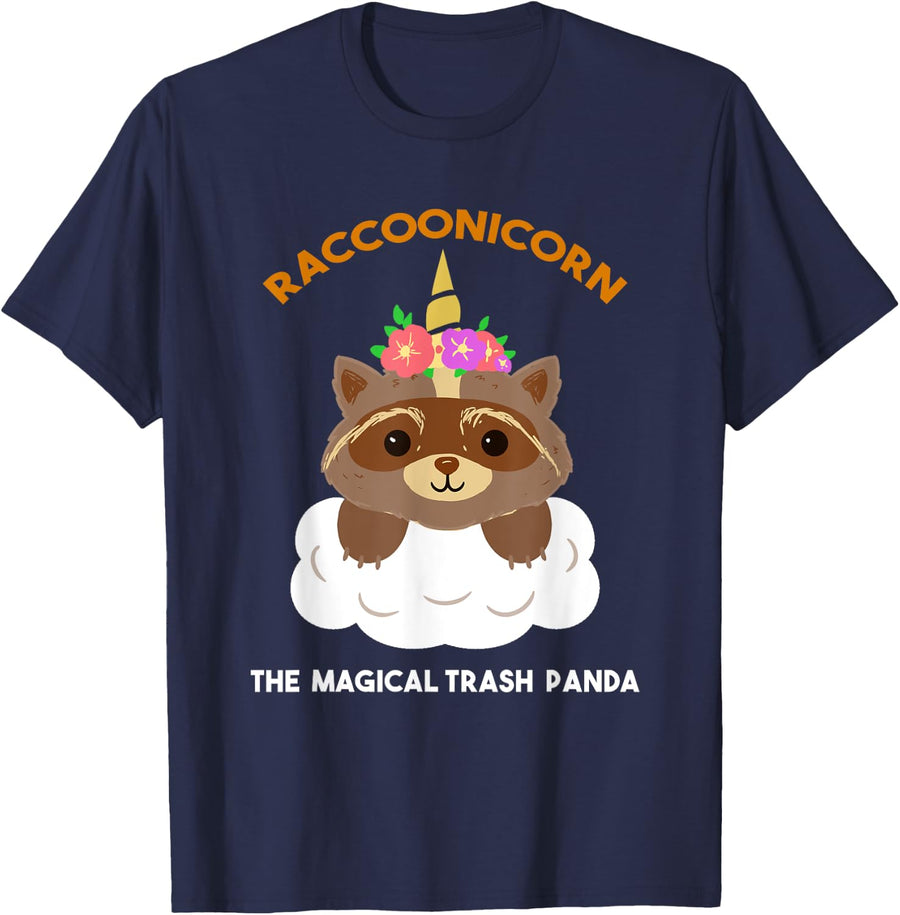 Racoonicorn Shirt - Raccoon Unicorn Trash Panda T-Shirt T-Shirt - Navy Blue