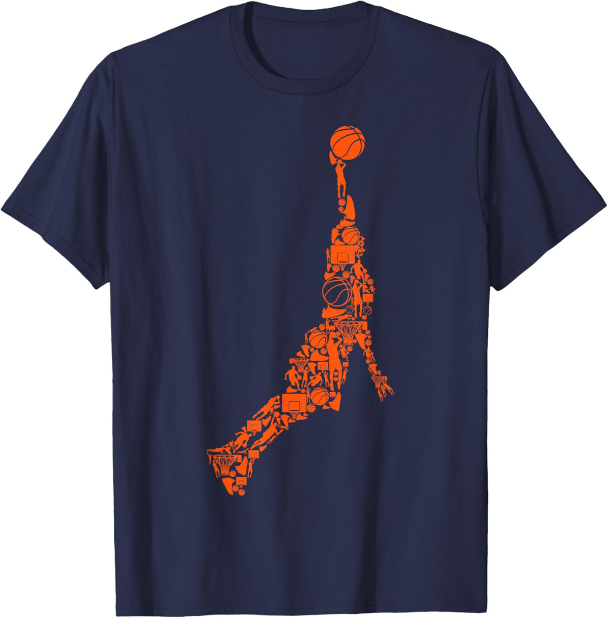 Basketball Basketball Boys Men Children T-Shirt - Navy Blue