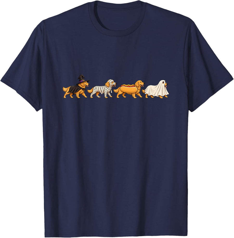 Golden Retriever Halloween Dog Gifts T-Shirt - Navy Blue
