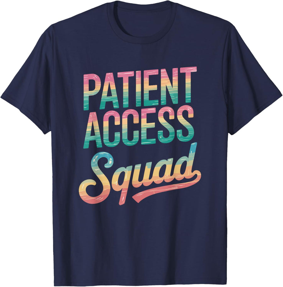 Patient Access Squad, Hospital Staff Crew T-Shirt - Navy Blue