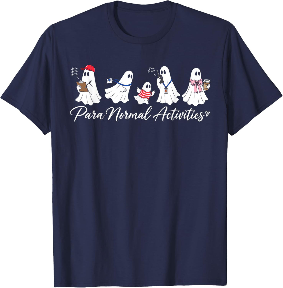 para Normal Activities SPED Teacher Ghost Halloween Women T-Shirt - Navy Blue