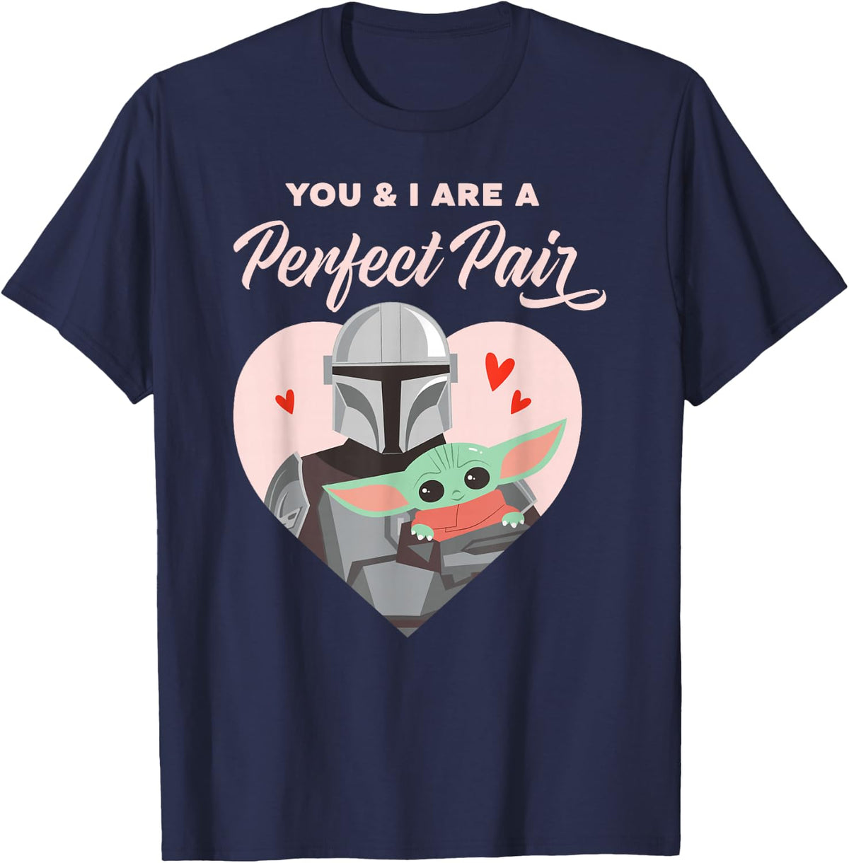 Star Wars The Mandalorian Valentine's Day Perfect Pair T-Shirt - Navy Blue