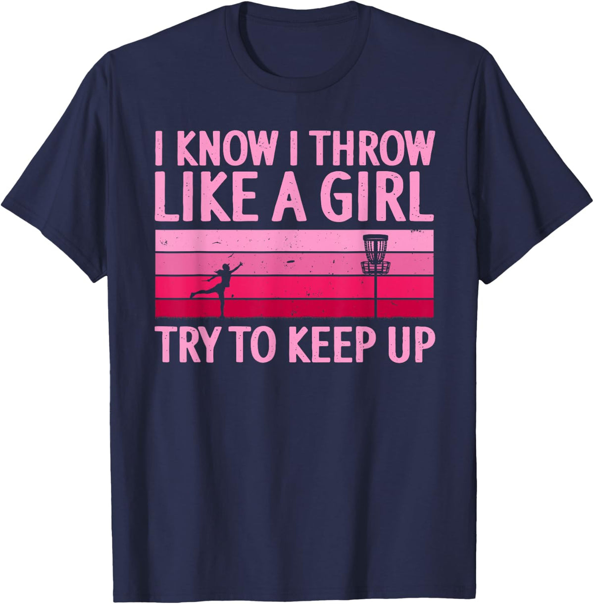 Cool Disc Golf Design For Women Girls Disc Golf Player T-Shirt - Navy Blue