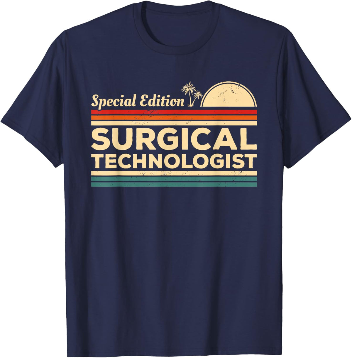 Vintage Surgical Technologist Scrub Tech T-Shirt - Navy Blue
