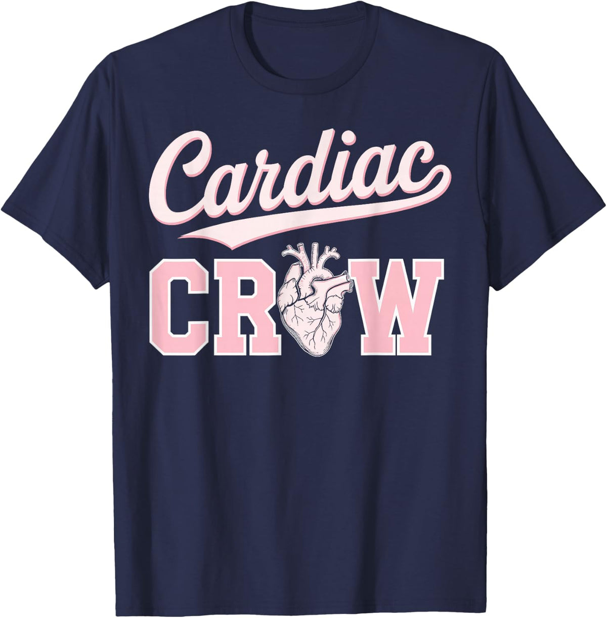 Cardiac Crew Cardiology Cardiac Nurse T-Shirt - Navy Blue