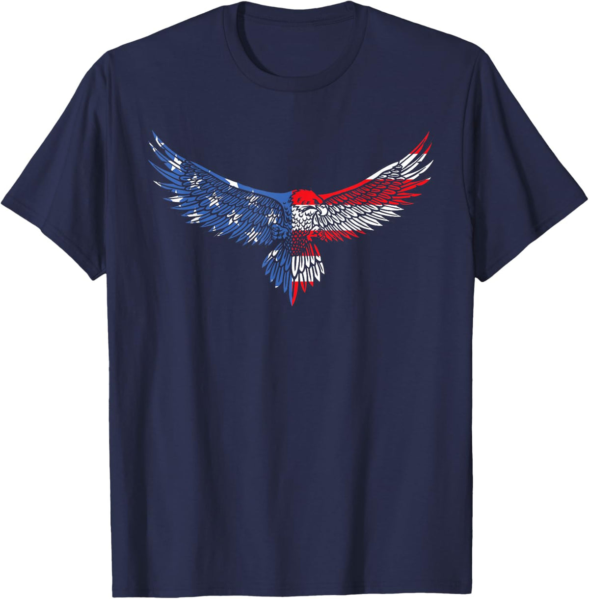 American Flag an Eagle Mullet Patriotic for Men Dad Husband T-Shirt - Navy Blue