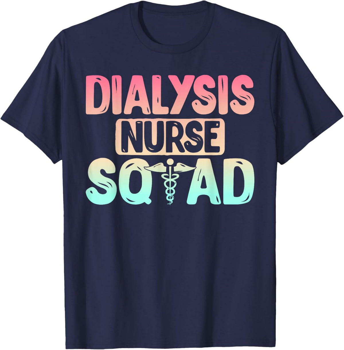 Dialysis Nurse Squad T-Shirt Cute Dialysis Nursing Tees Kidney Care Week T Shirts for Women Men - Navy Blue