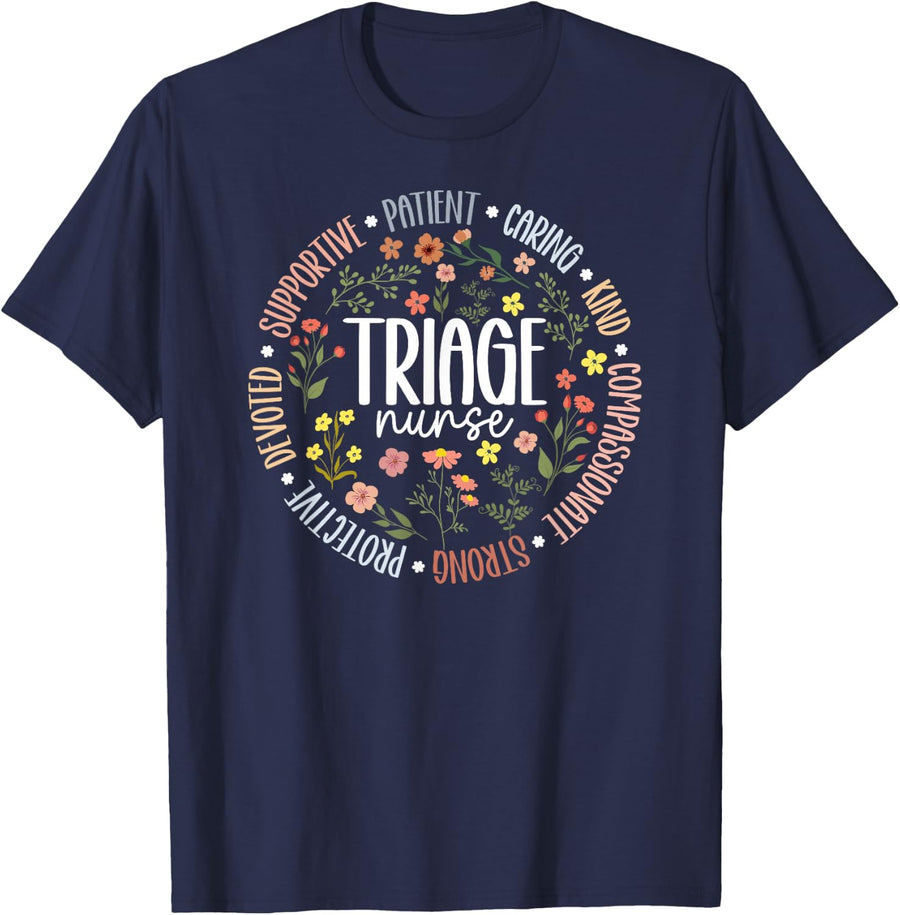 Triage Nurse Appreciation Circle Triage Nursing Triage Squad T-Shirt - Navy Blue