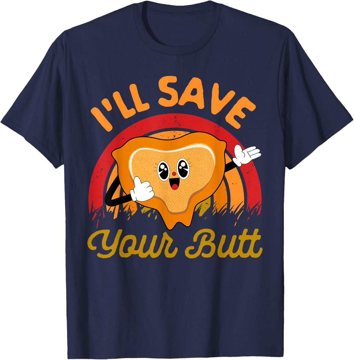 Wound Care Nurse Squad Nursing Sacrum I'll Save Your Butt T-Shirt - Navy Blue