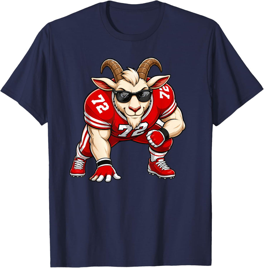 G.O.A.T. Defensive Lineman Offensive Lineman Football Goat T-Shirt - Navy Blue