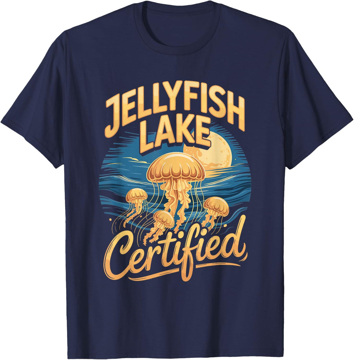 Jellyfish Lake Certified Palau Pacific Islander Micronesia T-Shirt - Navy Blue