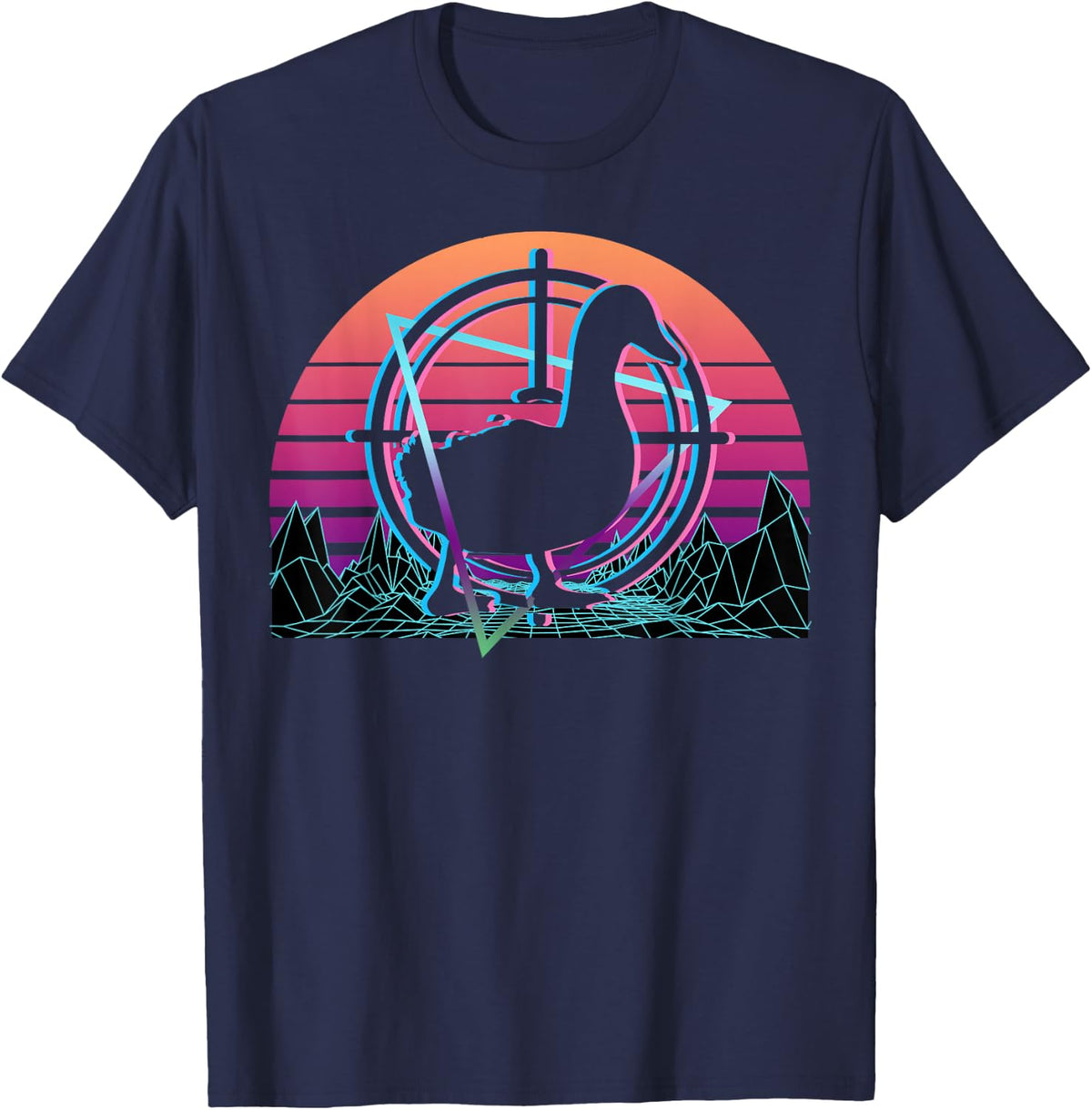 Duck Hunting Duck Hunter Retro T-Shirt - Navy Blue