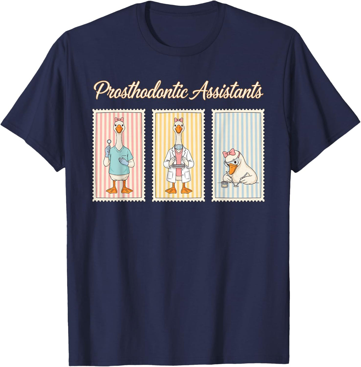 Prosthodontic Assistant Dental Auxiliary Assisting T-Shirt - Navy Blue