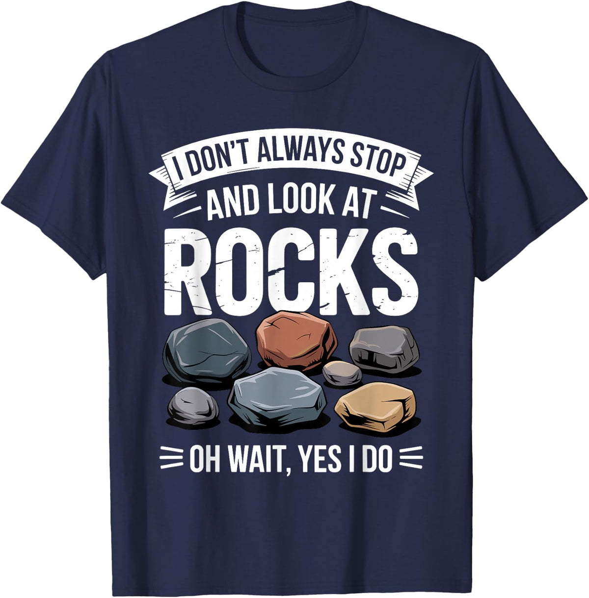 Rock Collecting Art for Men Women Rockhound Rock Collector T-Shirt - Navy Blue