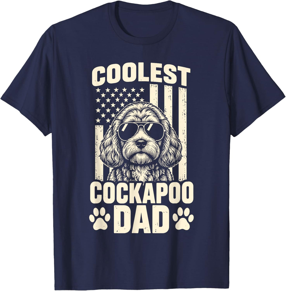 Cockapoo Dad Art for Men Boy Father Dog Puppy Cockapoo Dad T-Shirt - Navy Blue