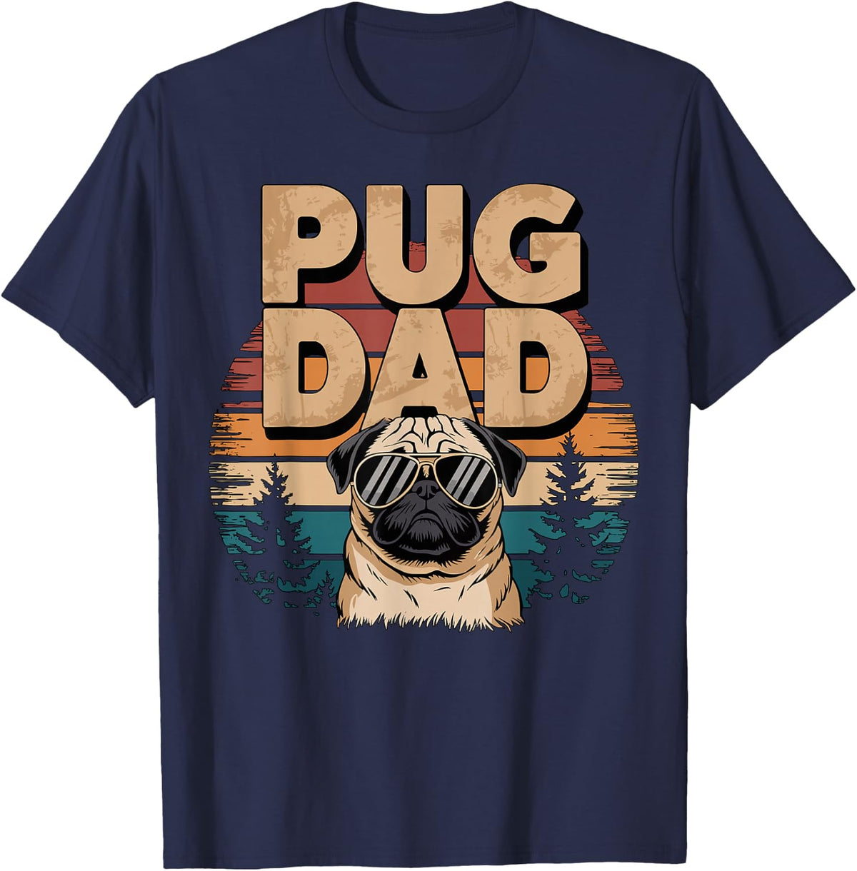 Pug Dad Pug Owner T-Shirt - Navy Blue