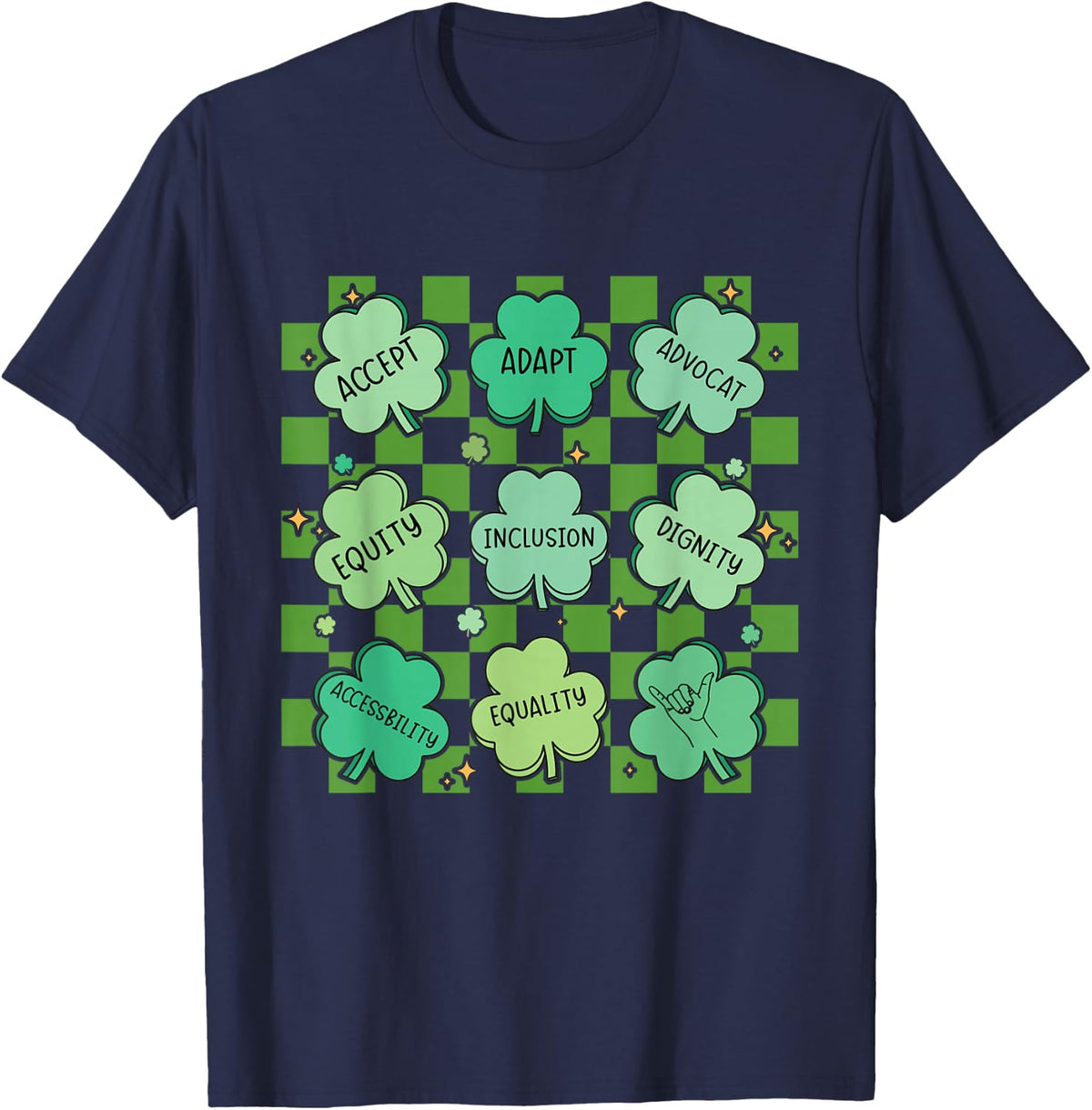 Special Education Teacher St. Patricks Day Irish Shamrocks T-Shirt - Navy Blue