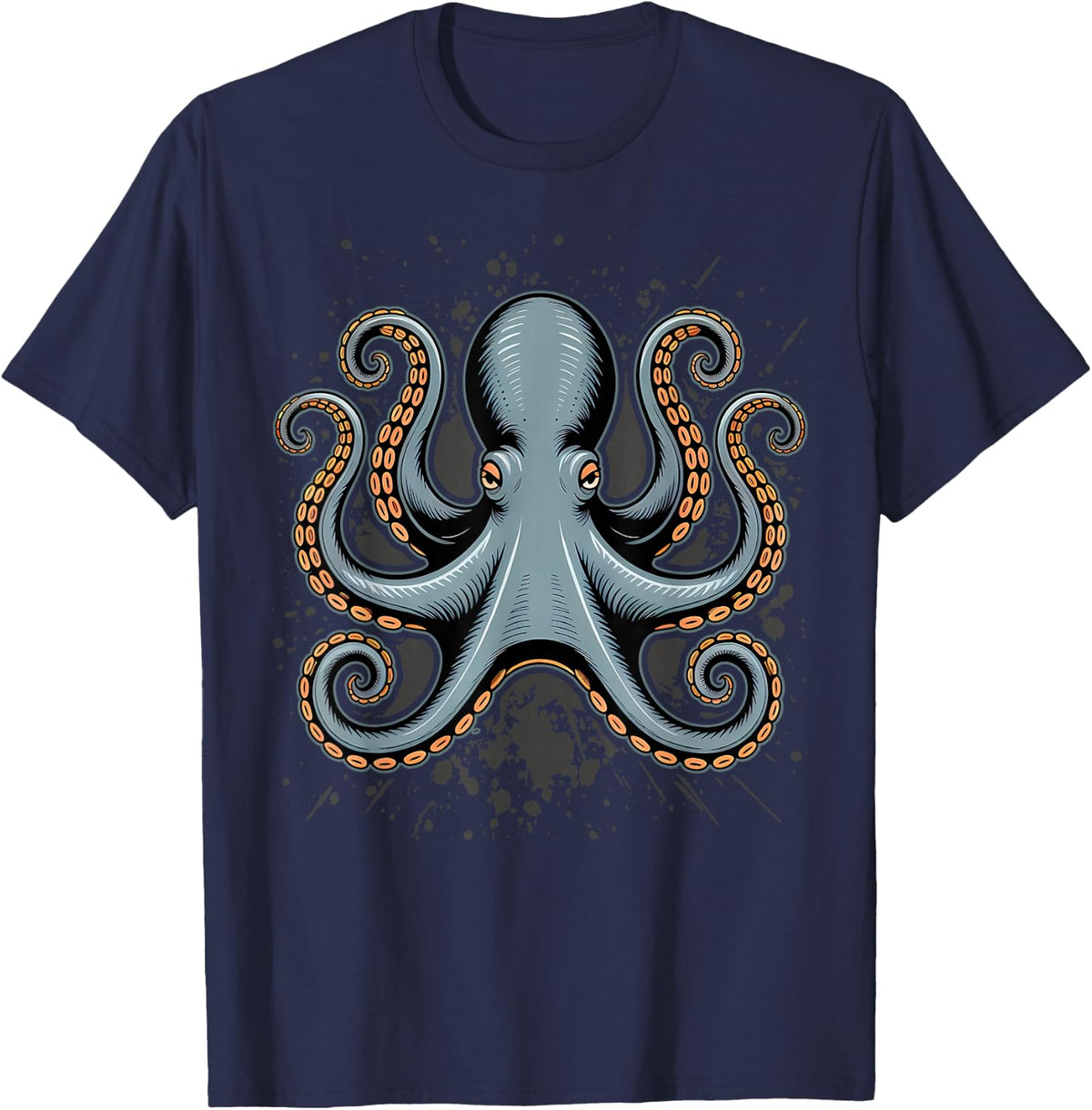Octopus - Retro-Inspired Ocean Art T-Shirt - Navy Blue