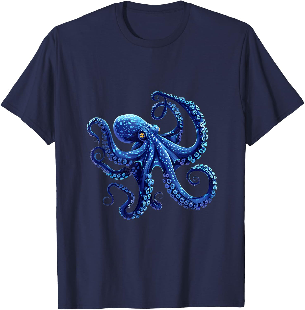 Octopus Artwork Sea Ocean Octopus Ocean Sea Animal Lover T-Shirt - Navy Blue