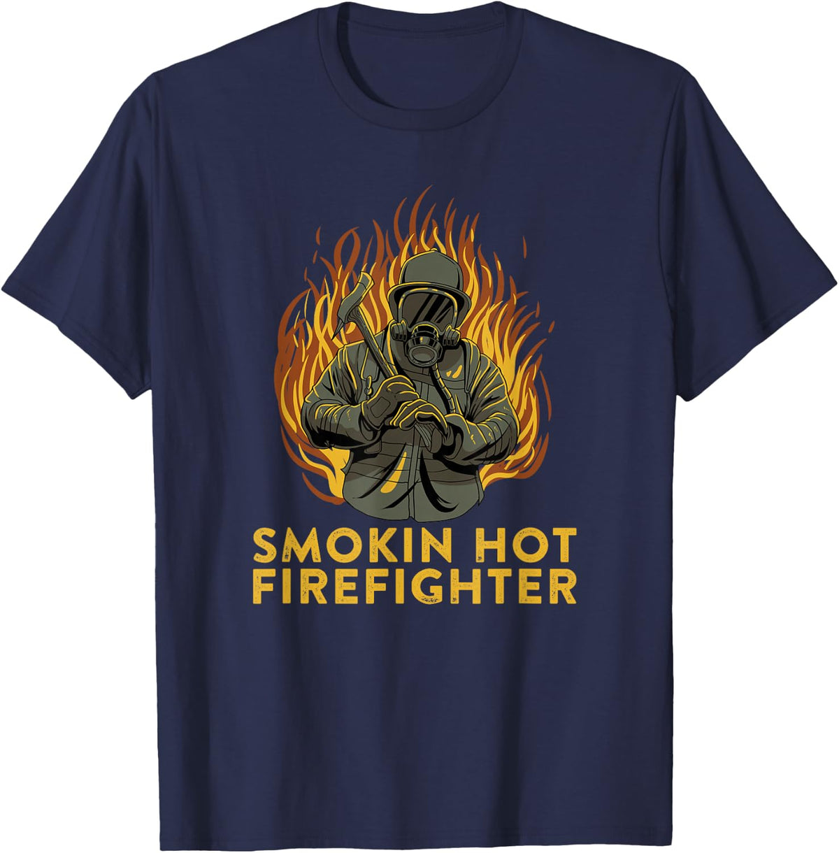 Firefighter Fire Department - Thin Red Line Fireman T-Shirt - Navy Blue