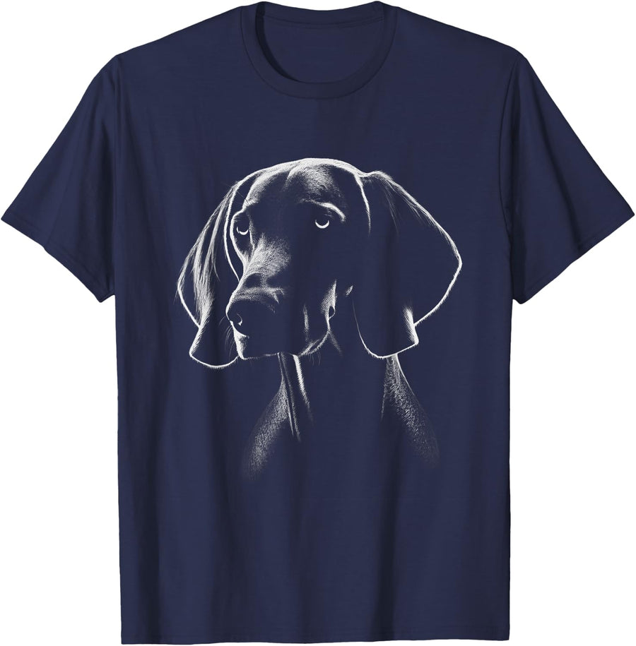 Weimaraner Face Love Design For Dog Owner T-Shirt - Navy Blue