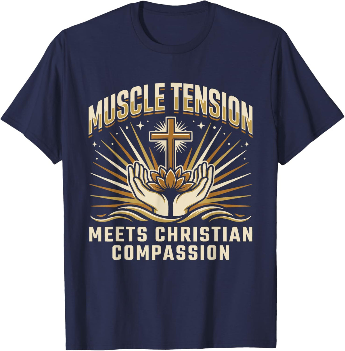 Christian Massage Therapist Job Jesus Christ Massage Therapy T-Shirt - Navy Blue