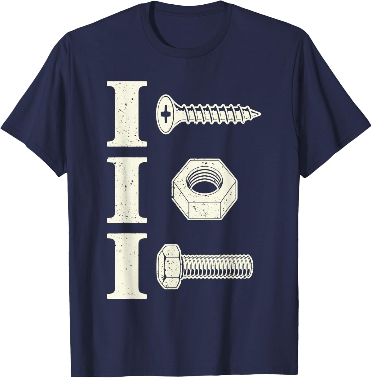 I Screw I Nut I Bolt Mechanic T-Shirt - Navy Blue