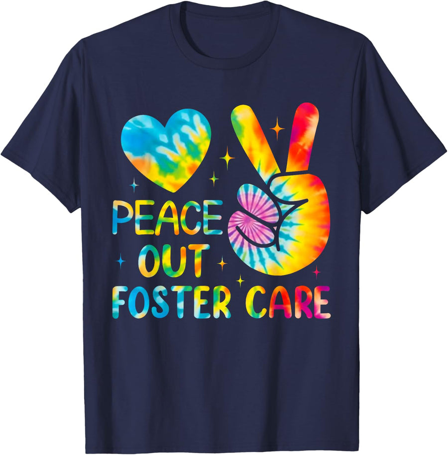 Peace Out Foster Care T-Shirt - Navy Blue