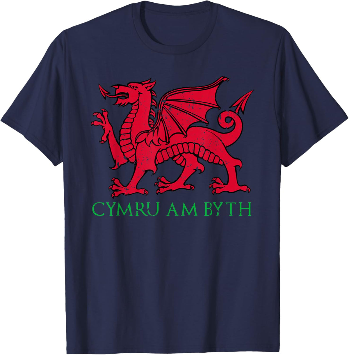 Cymru Am Byth T Shirt Welsh Rugby Fans Tee T-Shirt - Navy Blue