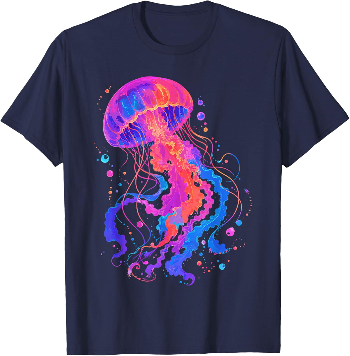 Jellyfish Art Sea Jelly T-Shirt - Navy Blue