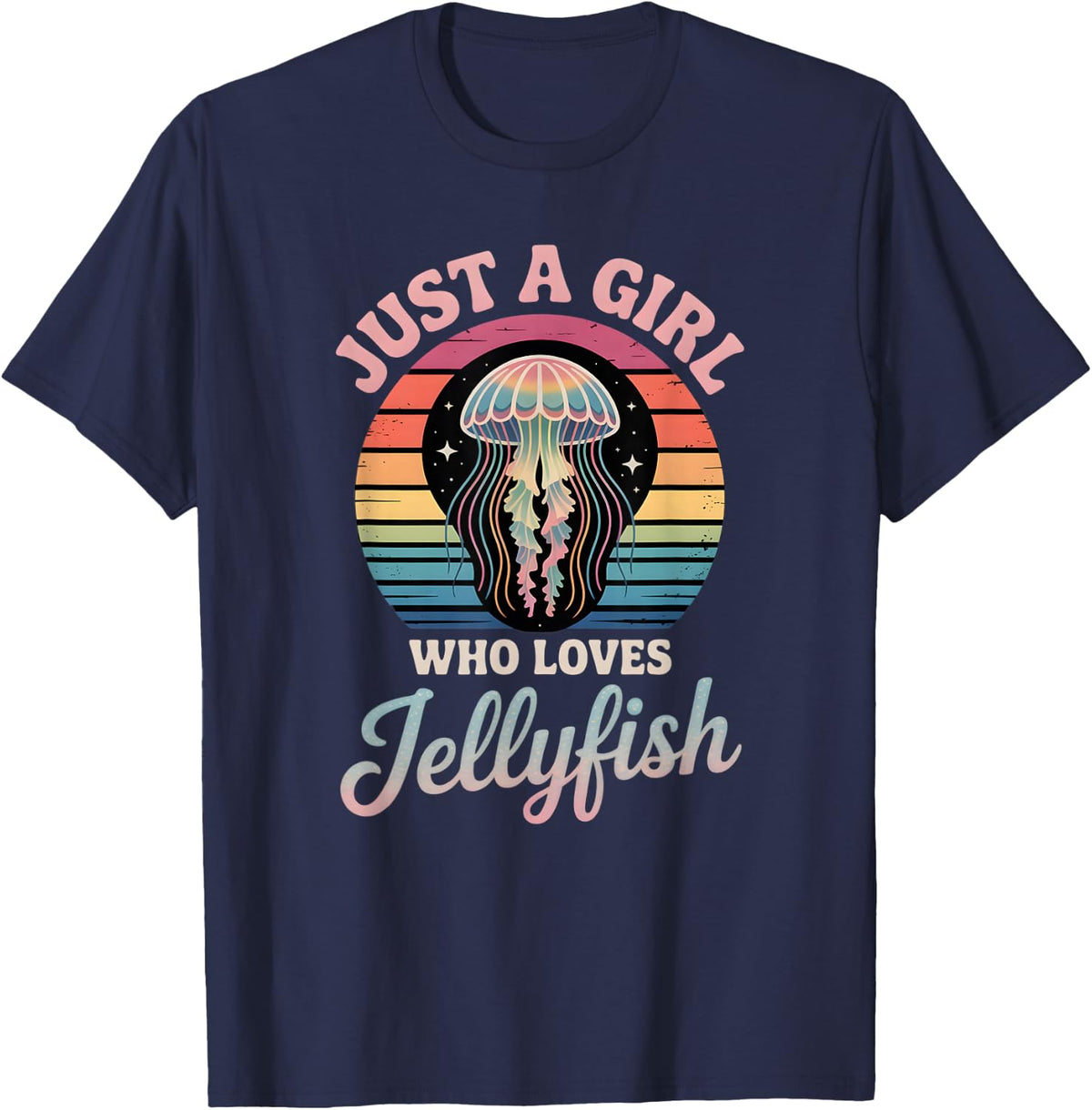 Girls Jellyfish T-Shirt - Navy Blue