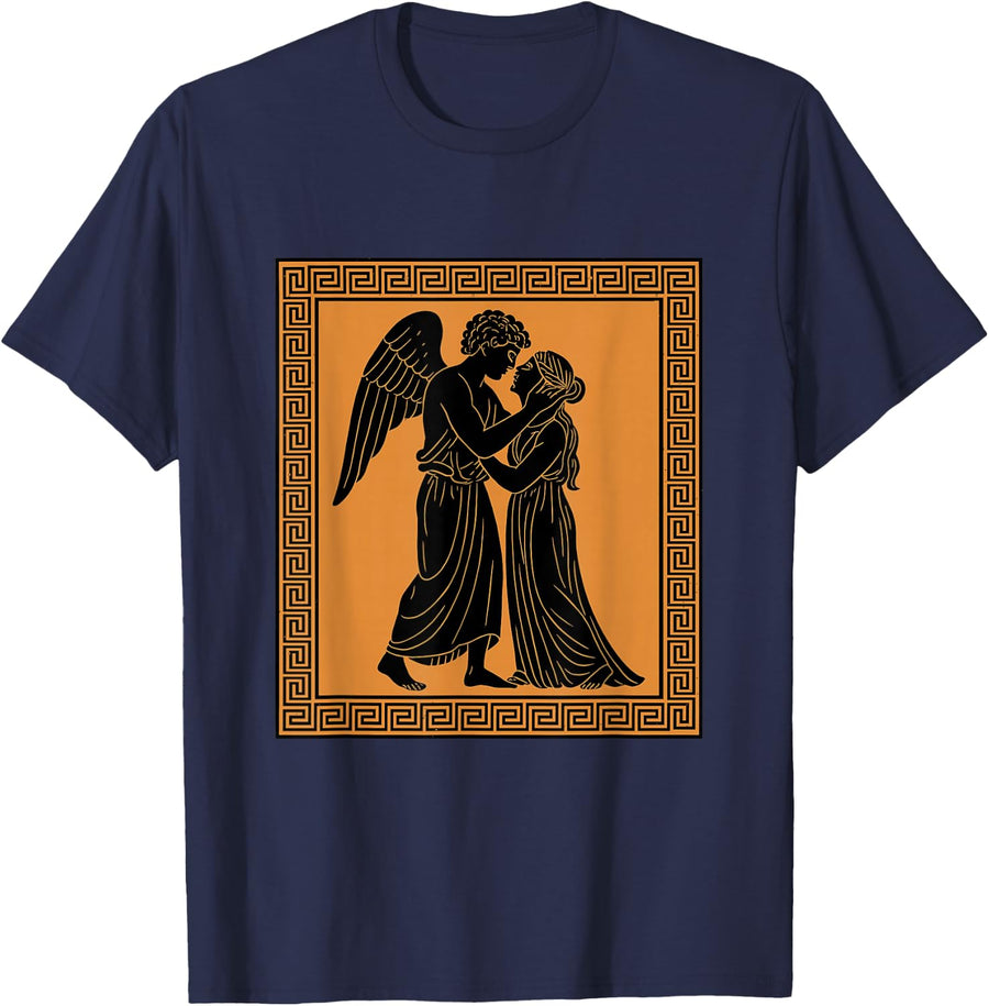 Eros and Psyche Legend Gods Greek Mythology History Myths T-Shirt - Navy Blue