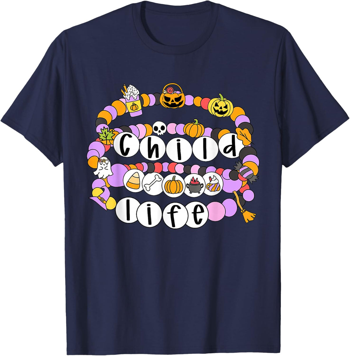 Bracelet Child Life Specialist CCLS CLS Therapy Halloween T-Shirt - Navy Blue