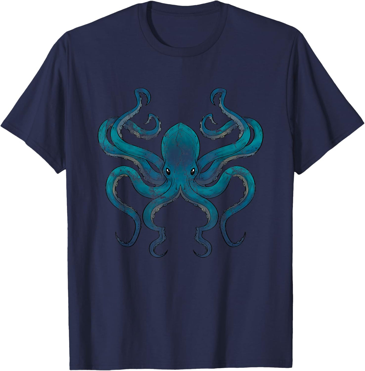 Underwater World Animal Gift Octopus T-Shirt - Navy Blue