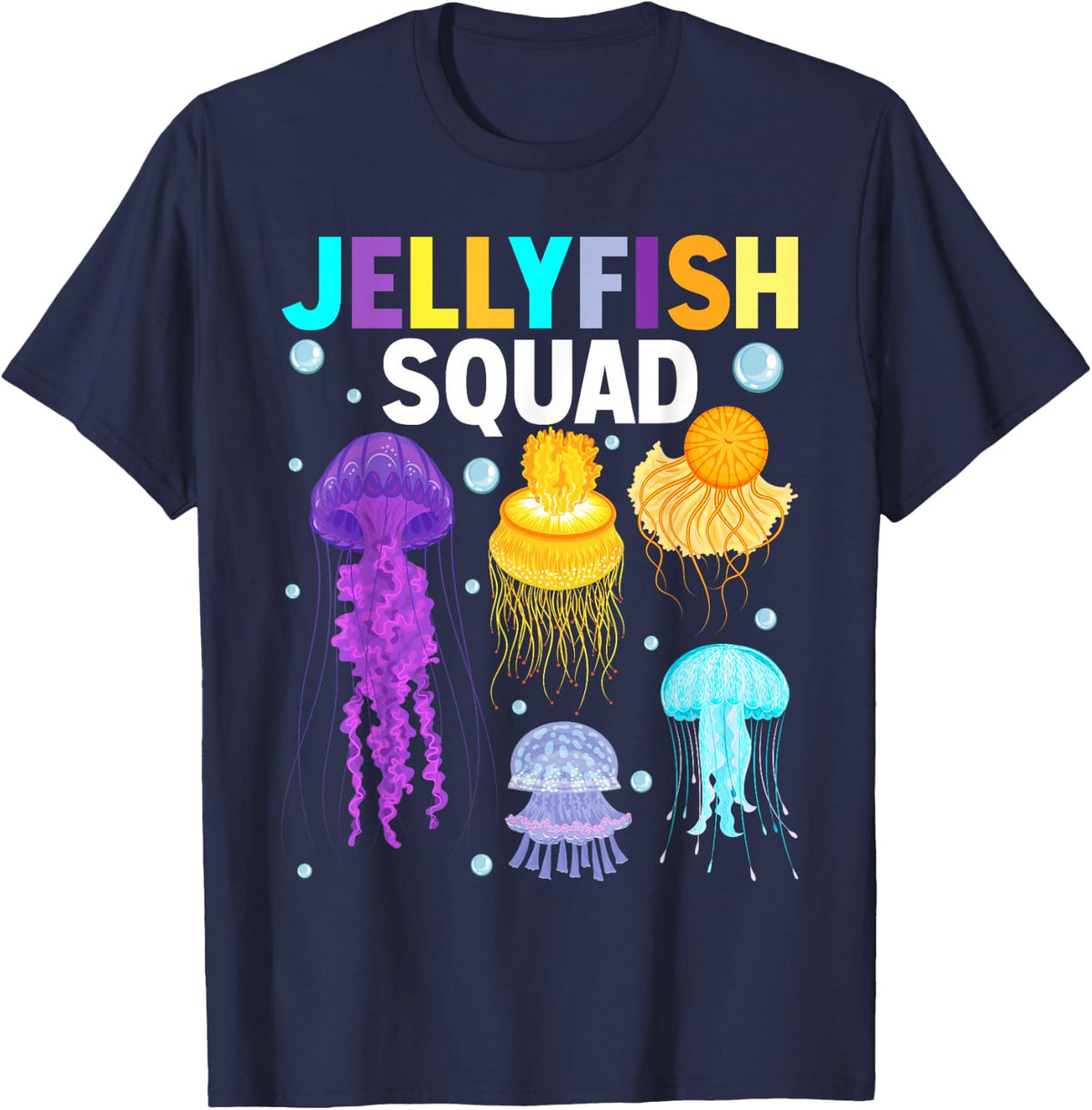 Jellyfish Squad for Lover | Crew T-Shirt - Navy Blue