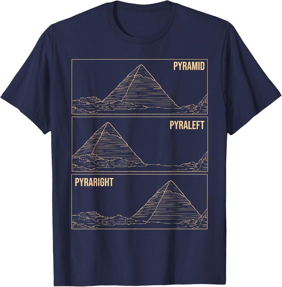 Pyramid Meme Funny Ancient Egypt Tees Egyptian Gift T Shirts for Men Women - Navy Blue