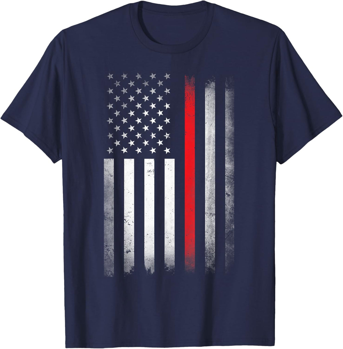 US Firefighter USA Practice Flag American Fire Fighter Men T-Shirt - Navy Blue